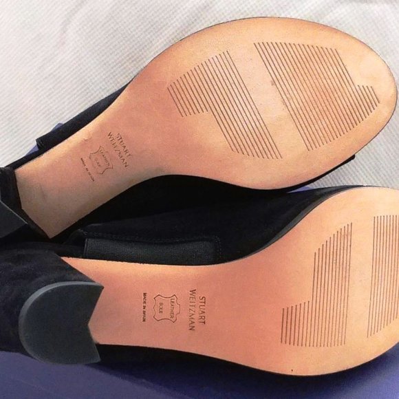 Stuart Weitzman Commodore Black Suede Slingbacks Open Toe 3.75 Heel Size 10 NIB - Picture 7 of 7